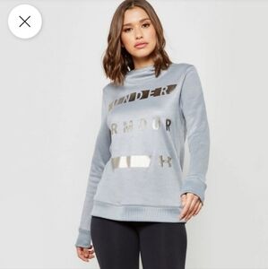 Under Armour Pullover Fleece Hoodie Sweatshirt Steal Gray Silver